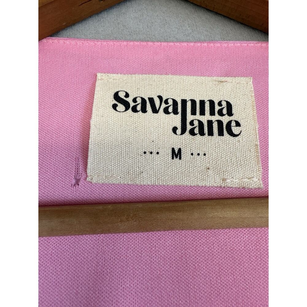 Savanna Jane M Pink Tie Dye Floral Embroidery Maxi Dress Lined V Neck - Picture 7 of 10